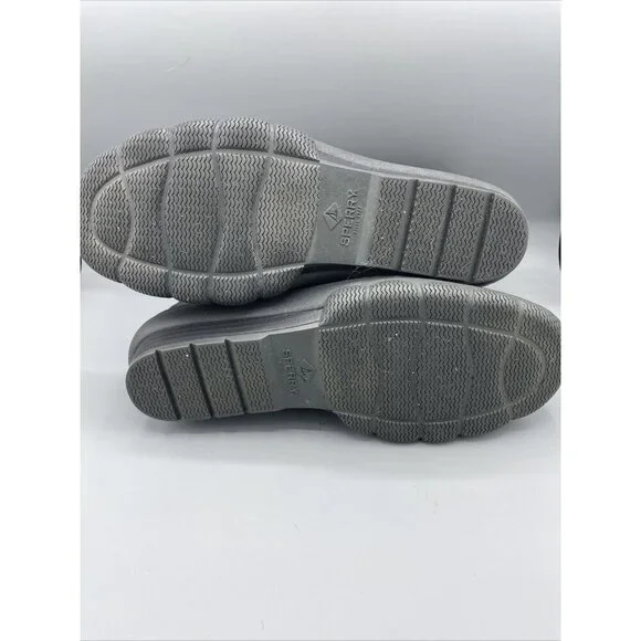 Sperry Top Sider Womens Black Duck‎ Boots Saltwater Leather  Size 9.5 - Picture 8 of 8